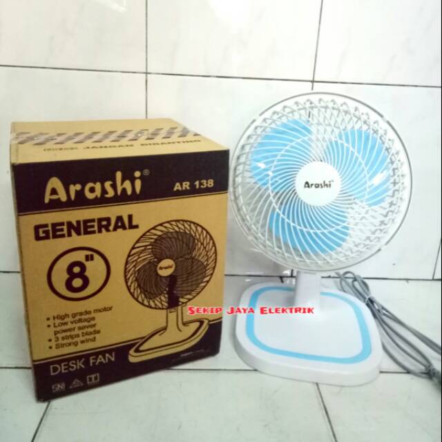 Kipas Angin Meja Duduk Arashi General Fan 8 inci AR 138 / Kipas angin Arashi Kipas angin Meja duduk 