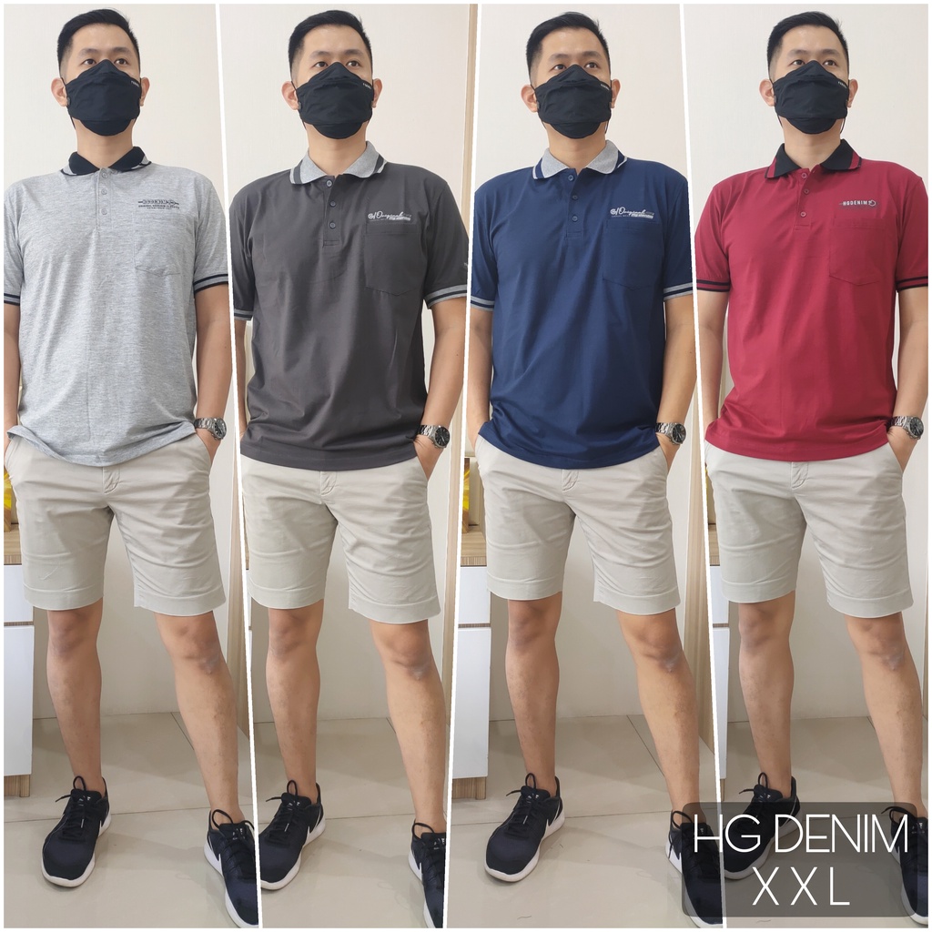 HG DENIM KRAH XXL COTTON COMBED PRIA KAOS POLO