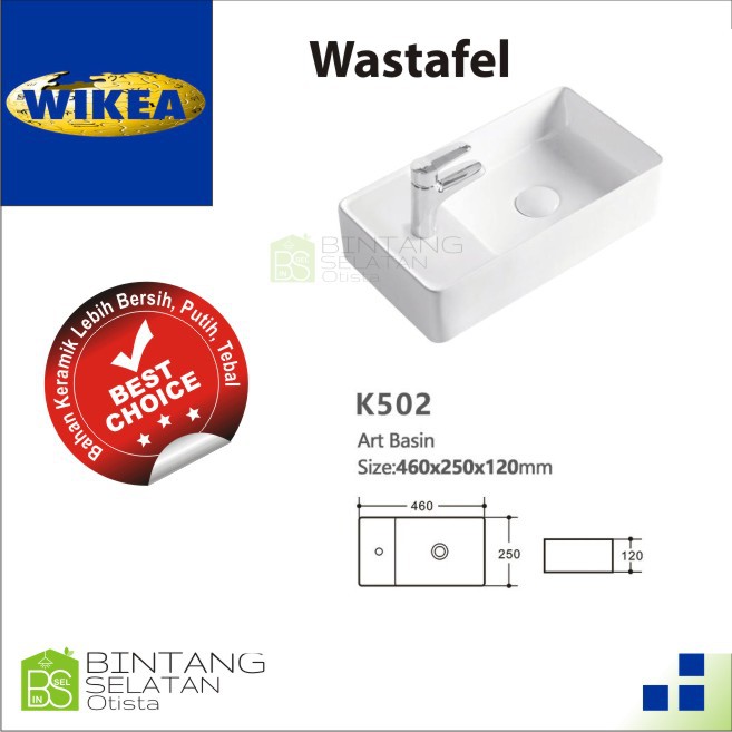 WASTAFEL WIKEA K502 / WASTAFEL KOTAK LAVATORY UK 46X25X12