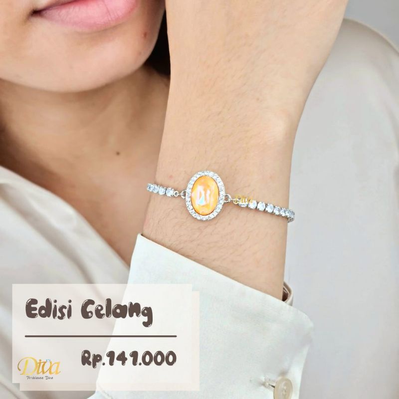 GELANG RANTAI MT SWAROVSKI WARNA