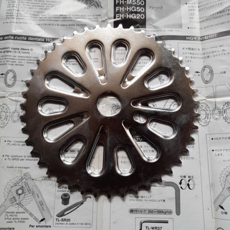 Chainring 44T Gear Silver Chrome Crank OSBMX old school BMX vintage