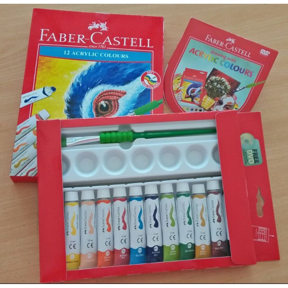 

HJK Cat Acrylic Faber Castell 12 Warna/ Cat Akrelik