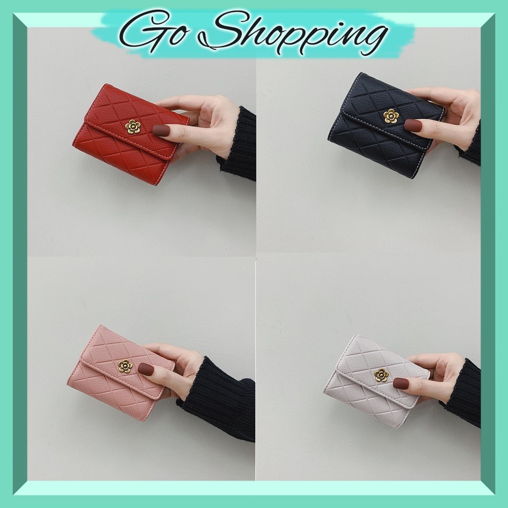 GO! DL460 DOMPET LUCU MINI MOTIF BUNGA  WANITA CEWEK KECIL KOIN KARTU WALLET FASHION COD