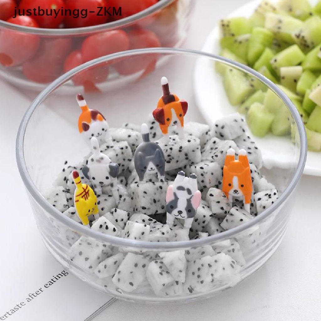 [justbuyingg] 7Pcs Cute Mini Animal Cartoon Fruit Forks Lunch Bento Accessories Party Decor [zkm]