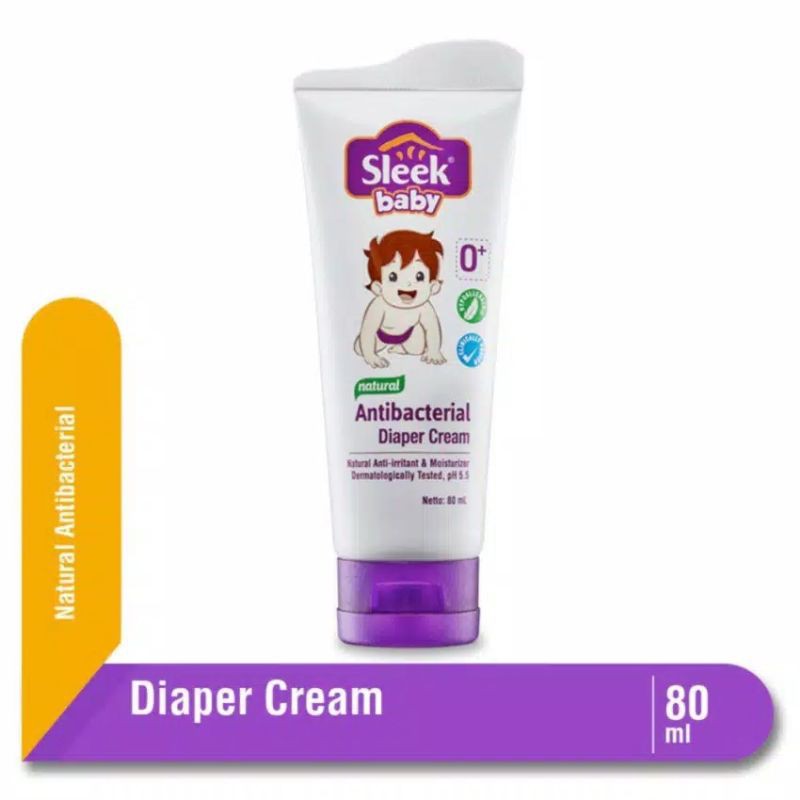 Sleek Baby Natural Antibacterial Diaper Cream Tube 80 ml