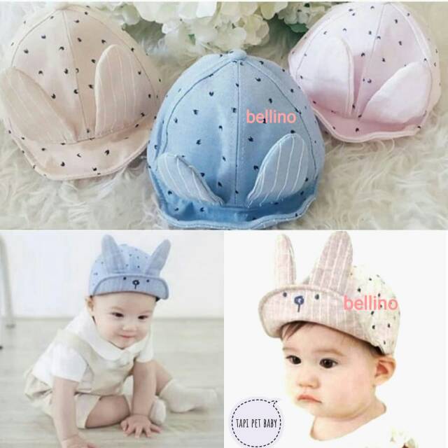 TOPI BABY TOPI ANAK BAYI PET RABBIT LUCU MODEL TELINGGA TEGAK