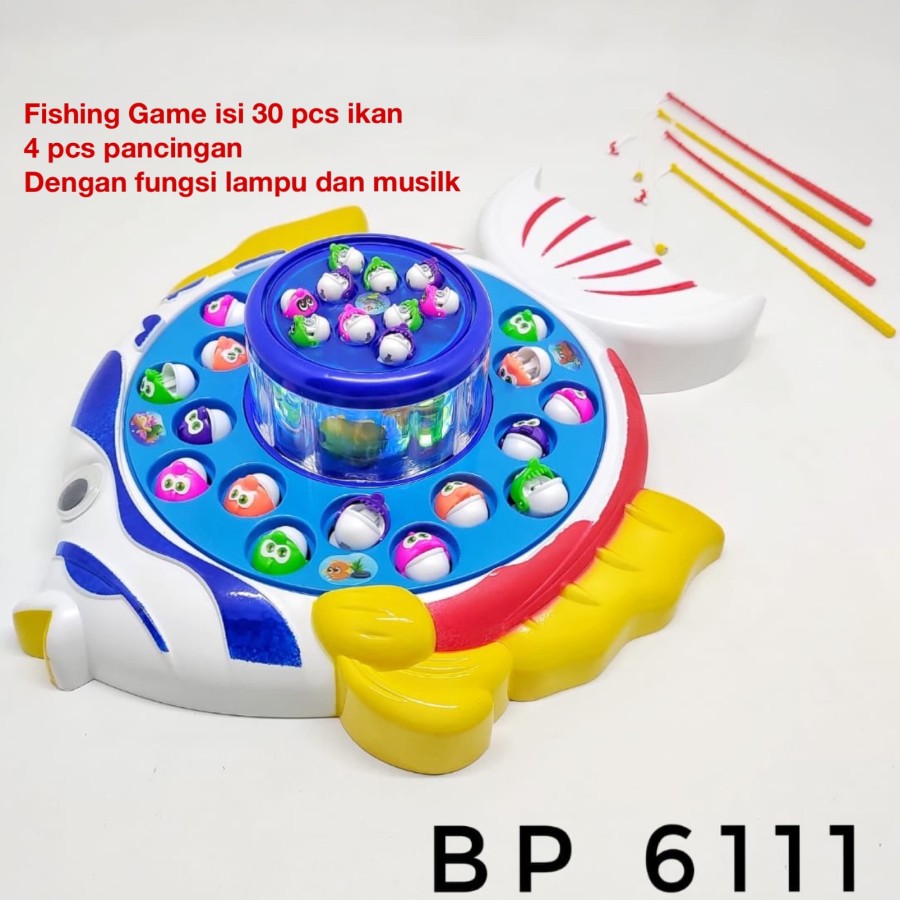 MAINAN IKAN MAINAN PANCINGAN IKAN UNTUK ANAK ANAK 2 KOLAM 10 IKAN KECIL DAN 20 IKAN BESAR WARNA BIRU