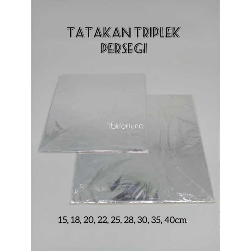 Tatakan Silver Persegi/Bulat ukuran 25cm