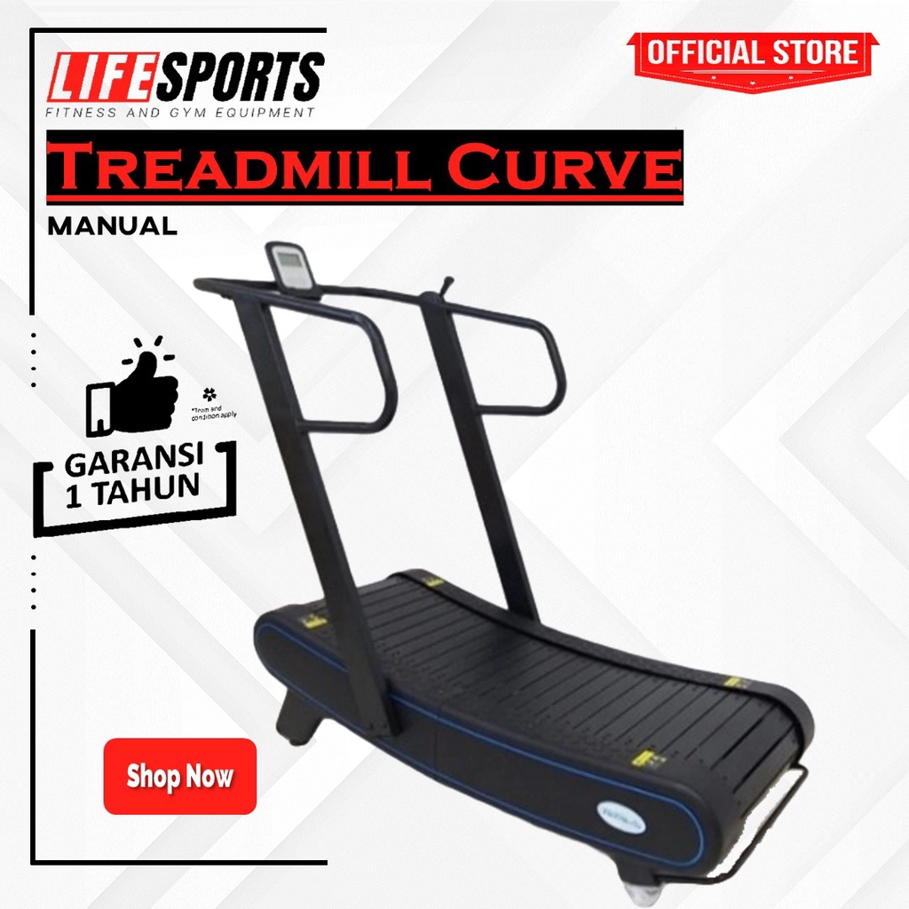 LIFESPORTS - New Alat Olahraga Fitness Gym Walking Pad Treadmill Manual Curve Handle Commercial