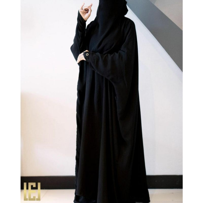 ABAYA HITAM POLOS MECCA UNIALFI EXCLUSIVE