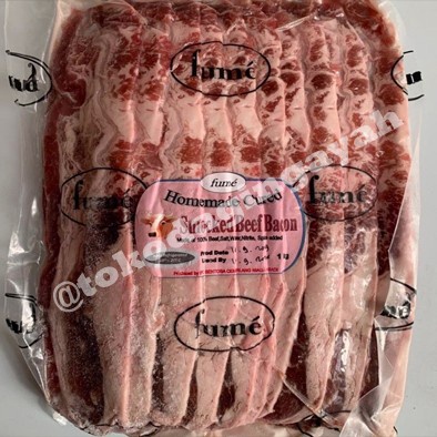 

Daging Asap - 1Kg Fume Daging Sapi Asap/Beef Bacon Slice -Halal-