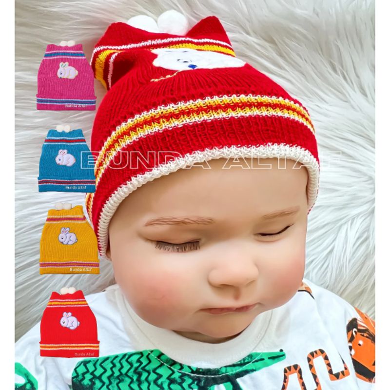 Topi Bayi Rajut 0-12 bulan Topi Kupluk Anak Bayi [ Bunda Altaf ]