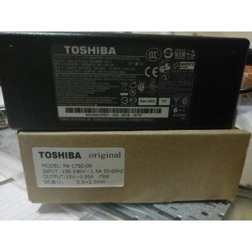 charger laptop/adaptor laptop toshiba 19v3.95a dc5.5x2.5mm original free kabel power ke adaptor