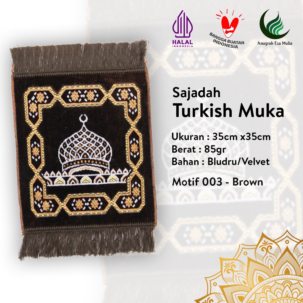 Sajadah Muka Tebal &amp; Lembut | Turkish Muka | Uk. 35x35 | Minimalis | Terlaris | Termurah | Terbaik | Lembut | Tebal | Travel | Simple