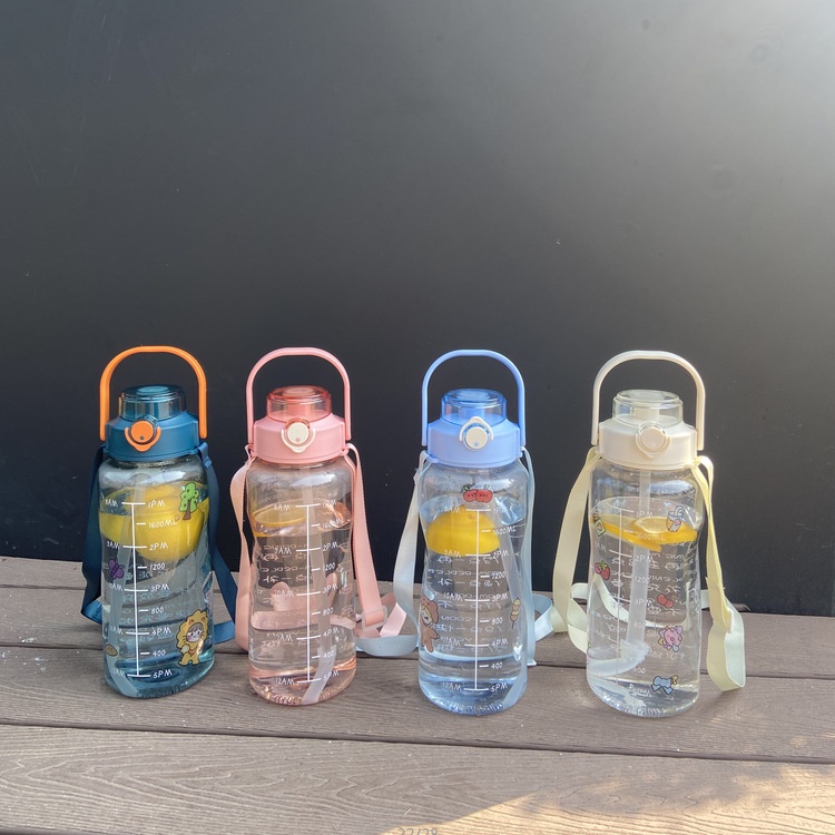 {Lav - Bo942} Botol Minum 1500 ML & 2000 ML / Botol Minum 1,5L & 2L + Stiker & Tali / Botol Minum Stiker Lucu & Unik-8