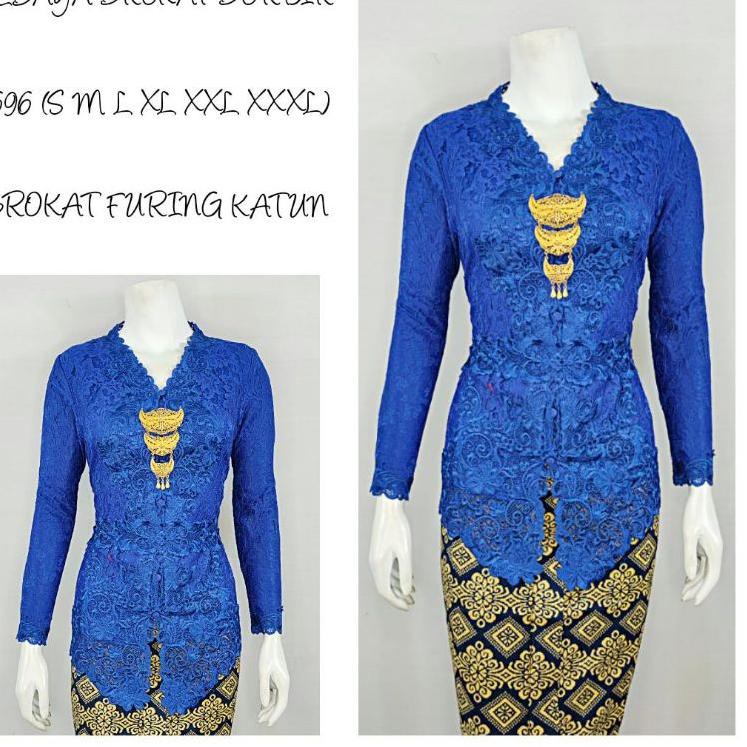 ✻ Indah KEBAYA BROKAT BORDIR ENCIM MODERN LENGAN PANJANG BORDIR SENADA Furing Katun S M L XL XXL 969