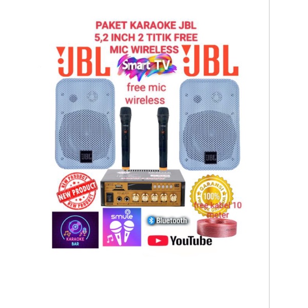 Paket karaoke set,caffe, rumahan DLL JBL WHITE JT-525 2 TITIK