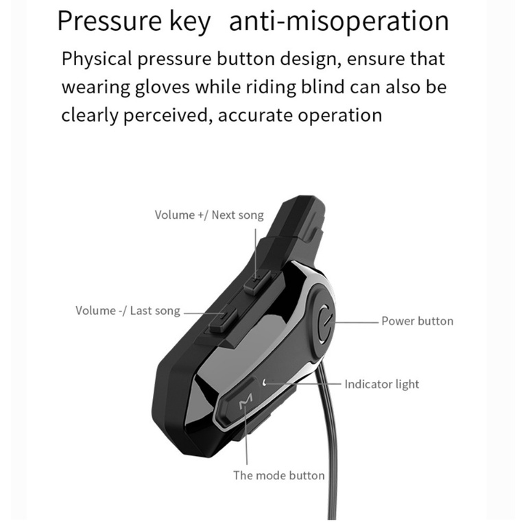 E1 BLUETOOTH HEADSET HELMET E1 BT 5.0 SUPPROT 2 PAIRING RIDERS FM RADIO FAST CHARGING HIFI MEGA BASS ORIGINAL