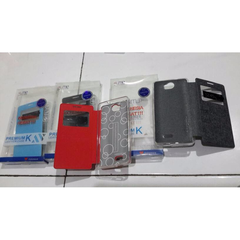 Flipcover Andromax Qi / Q1 / U3 / G2 Qwerty Leather Case / Sarung HP