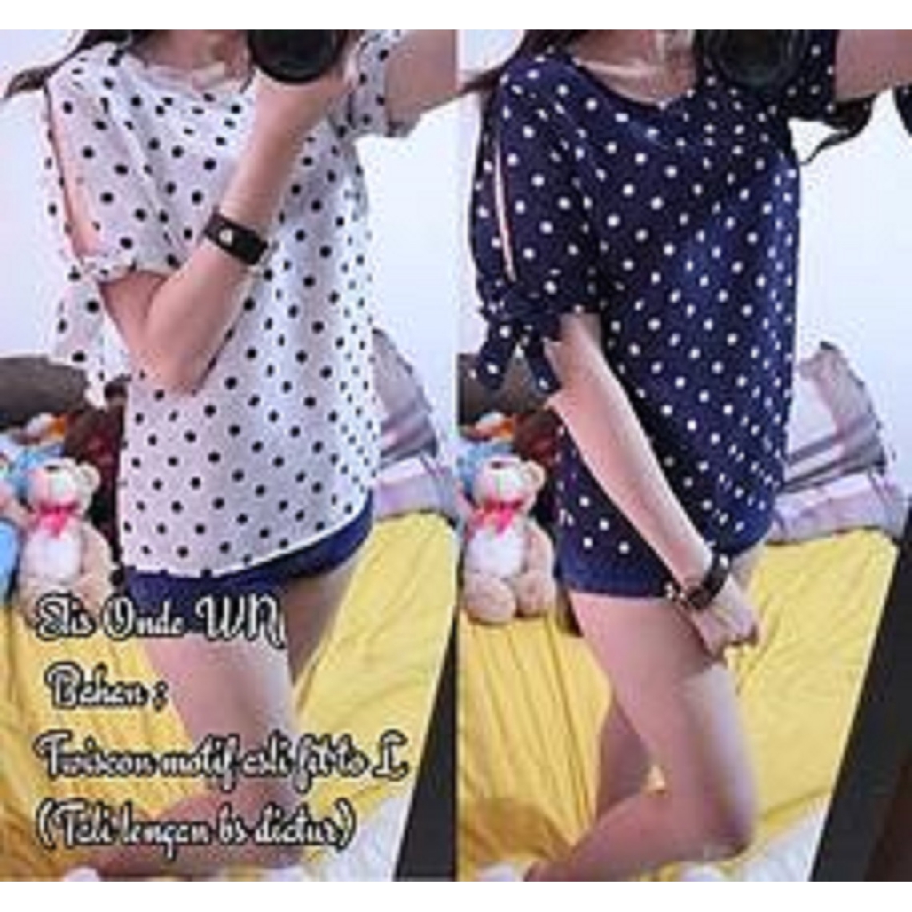 [Elis Onde WN BC]Kaos wanita twiscone NAVY/PUTIH