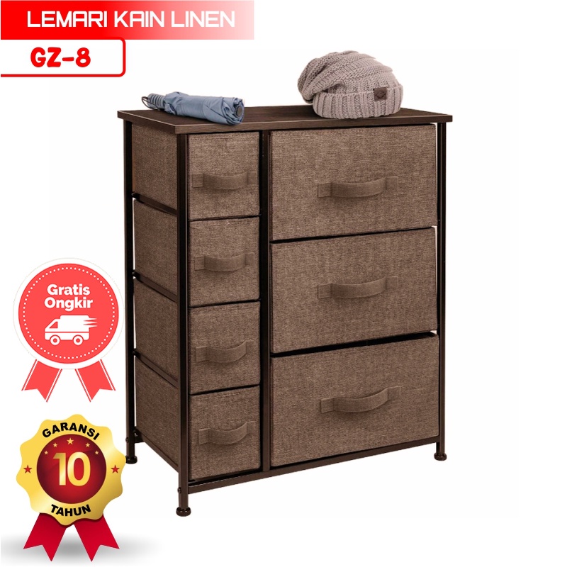 Lemari 2 Susun 7 Laci Susun Sisi Ranjang Portable Kode Gz-8 - ORANGEHOME