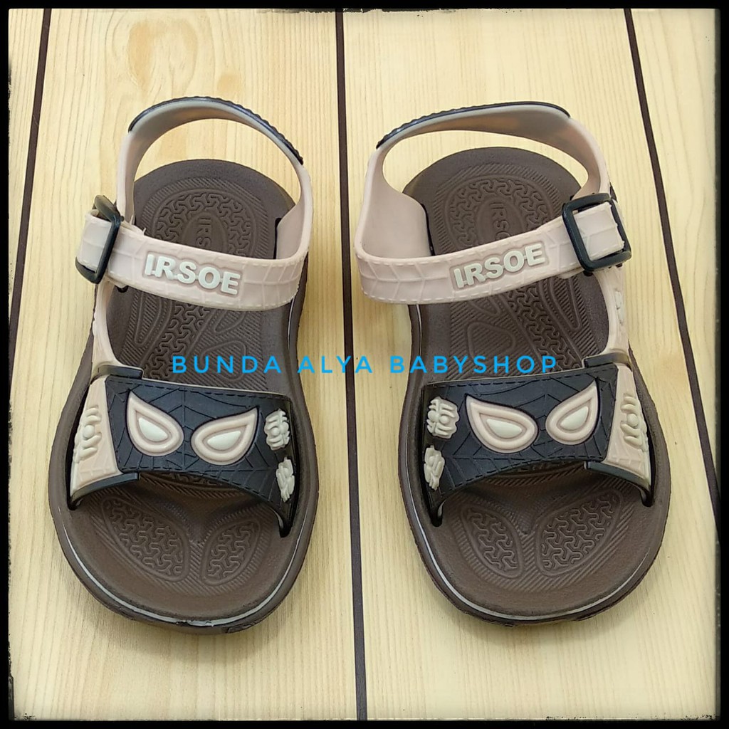 Sendal Anak Laki Laki Umur 5 Tahunan Karet - Sepatu Sandal Gunung Anak Cowok Motif EYE COKLAT Karet Anti Licin Size 28-29