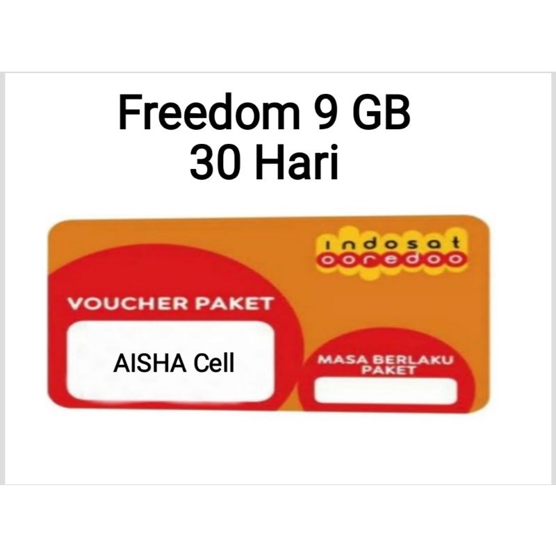 Voucher Indosat Freedom 9 GB 30 Hari NEW