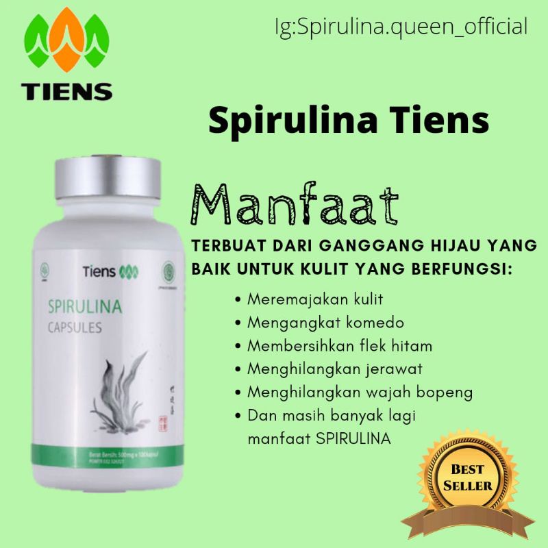 [TIENS] MASKER SPIRULINA Pengilang Jerawat(1BOTOL,100KAPSULE).                                      