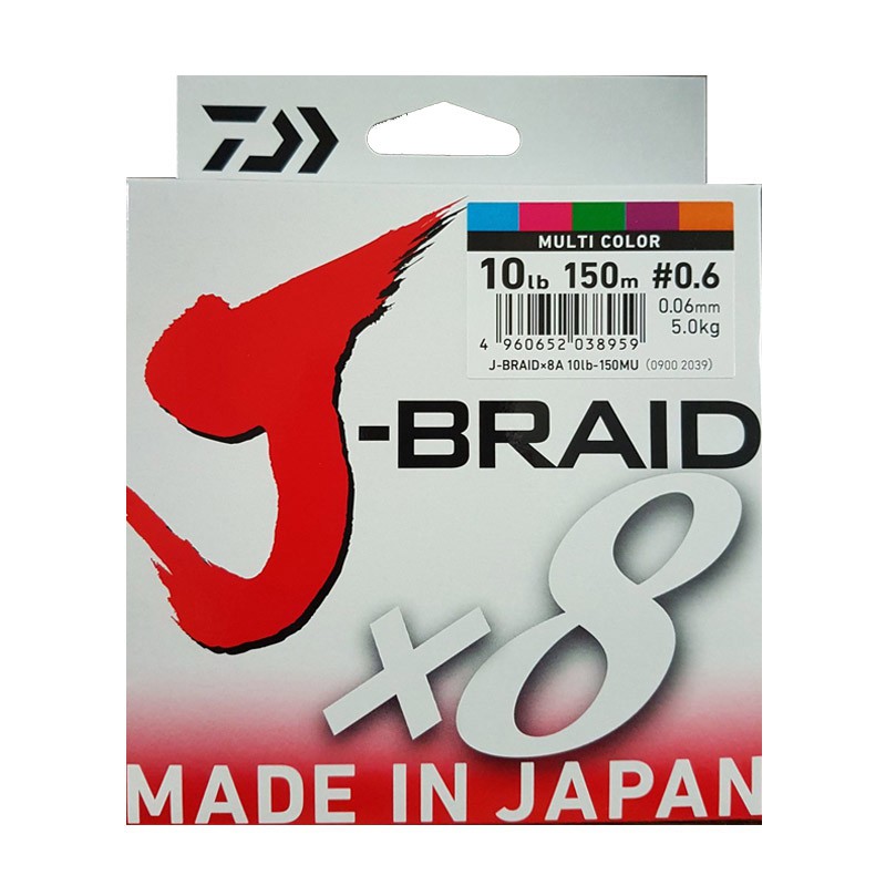 Senar PE Daiwa J-Braid X8 150M Multicolor dan Darkgreen