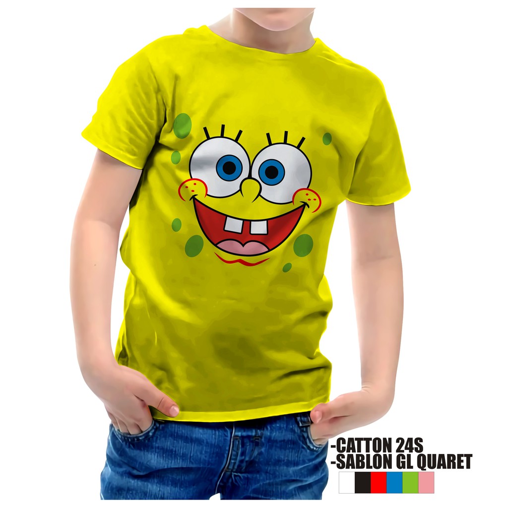Kaos Anak Karakter Distro SPONGEBOB 1-8 Tahun