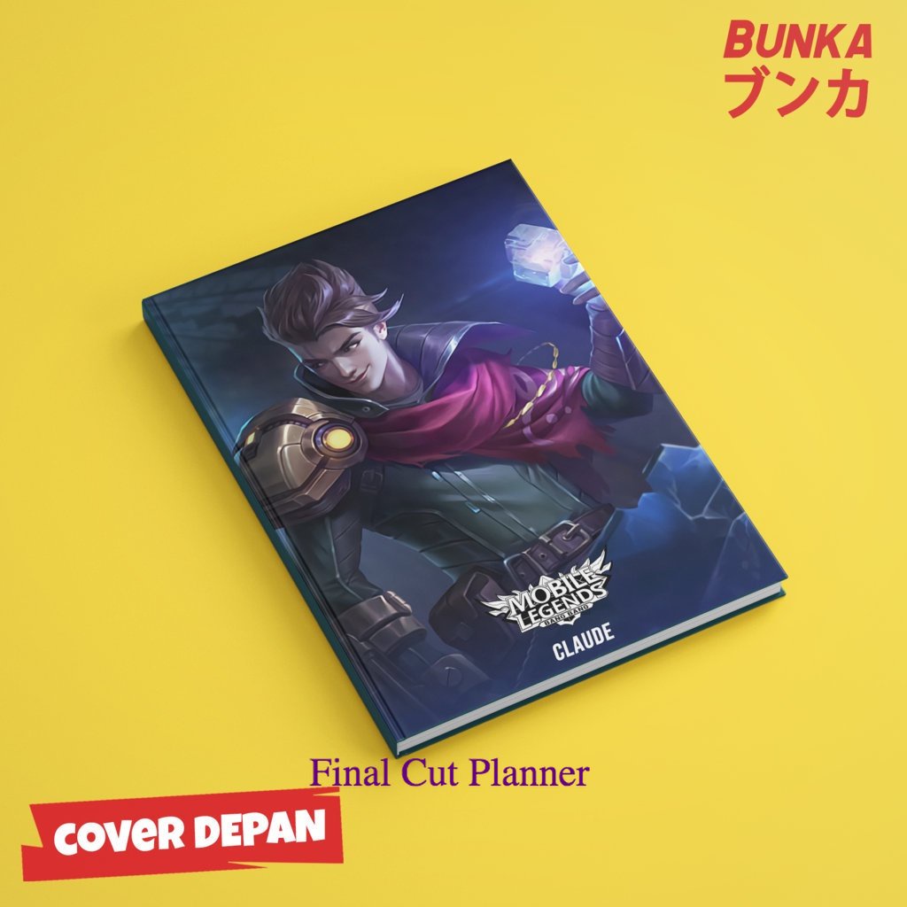 

buku tulis polos/bergaris Mobile legends Claude Hardocover A5 Buku tulis catatan Notes Agenda planner Jurnal