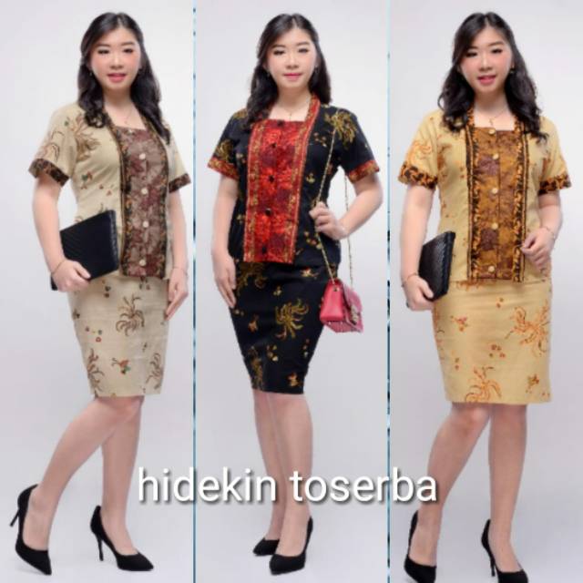 RnB rok blus blouse seragam setelan batik wanita jumbo Narita Brokat
