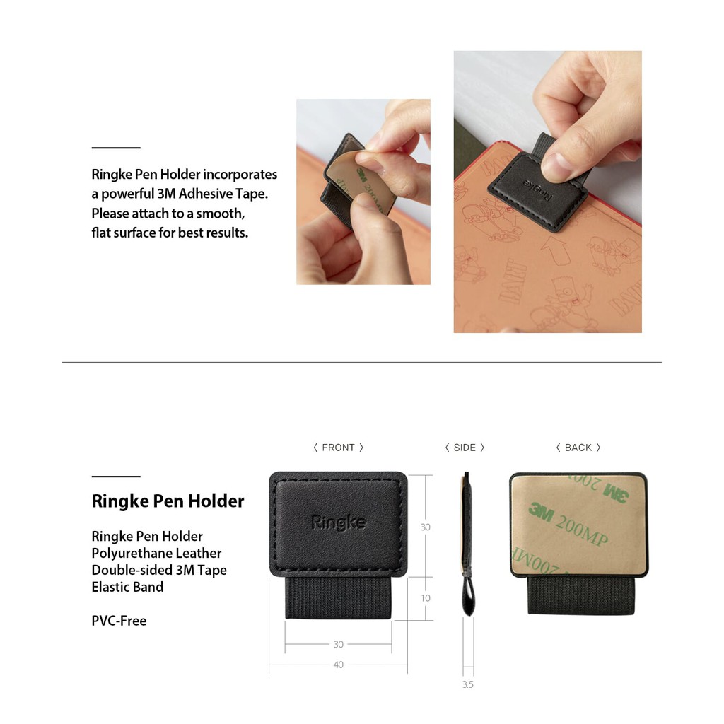 Ringke Apple Pencil Stylus Samsung S Pen Holder Sleeve iPad Galaxy Tab Black