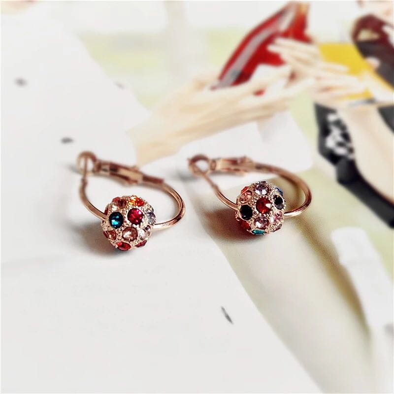 [COD] Fashion Bola Kristal Anting Earrings Untuk Pesta Pernikahan Wanita Perhiasan