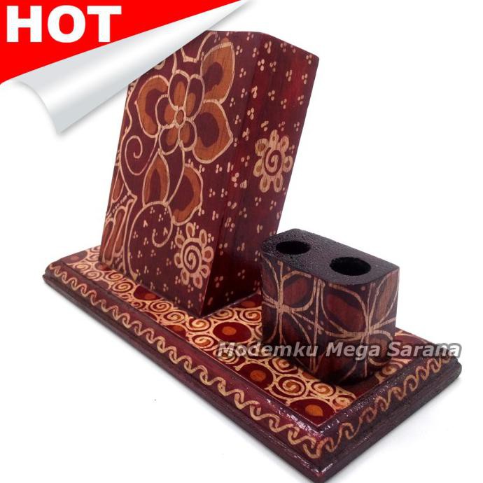 Buruan Serbu] Tempat Bolpoin Pena + Kartu Nama Kayu Batik