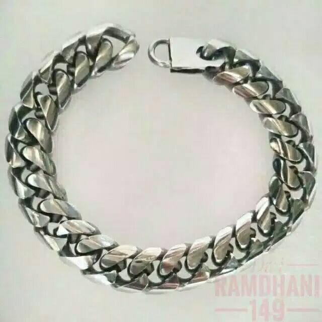 GELANG RANTAI PRIA BAJA PUTIH/GELANG PRIA