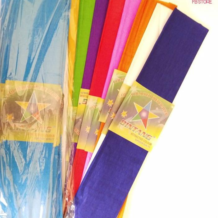 

Trendy kertas krep / coloured crepe paper ukuran +-61x117,5cm per pack 25lembar