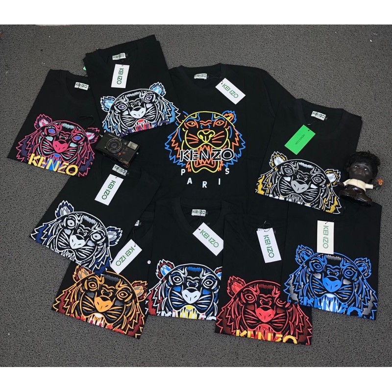 T SHIRT TEE KAOS KENZO TIGER FACE PRINTED 9 VARIAN HITAM AUTHENTIC PREMIUM TERLARIS