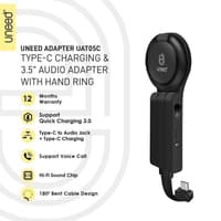 UNEED TYPE-C CHARGING 3.5" 3.5mm AUDIO ADAPTER WITH HAND RING - UAT05C