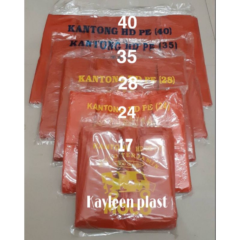 Kantong Plastik Merah Tebal / HD Merah Tebal Uk 17 , 24 , 28 , 35 , 40 Murah