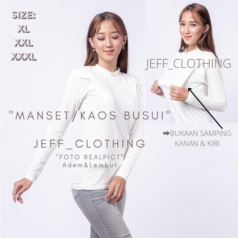 Manset Kaos Busui Menyusui Lengan Panjang | Manset Menyusui Bukaan Kanan Kiri Mangset Kaos Busui Mangset Busui Manset Menyusui