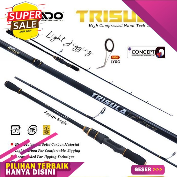 Joran Daido Trisula Light Jigging 180CM PE 2-4 | Ring Fuji - TANPA PACKING