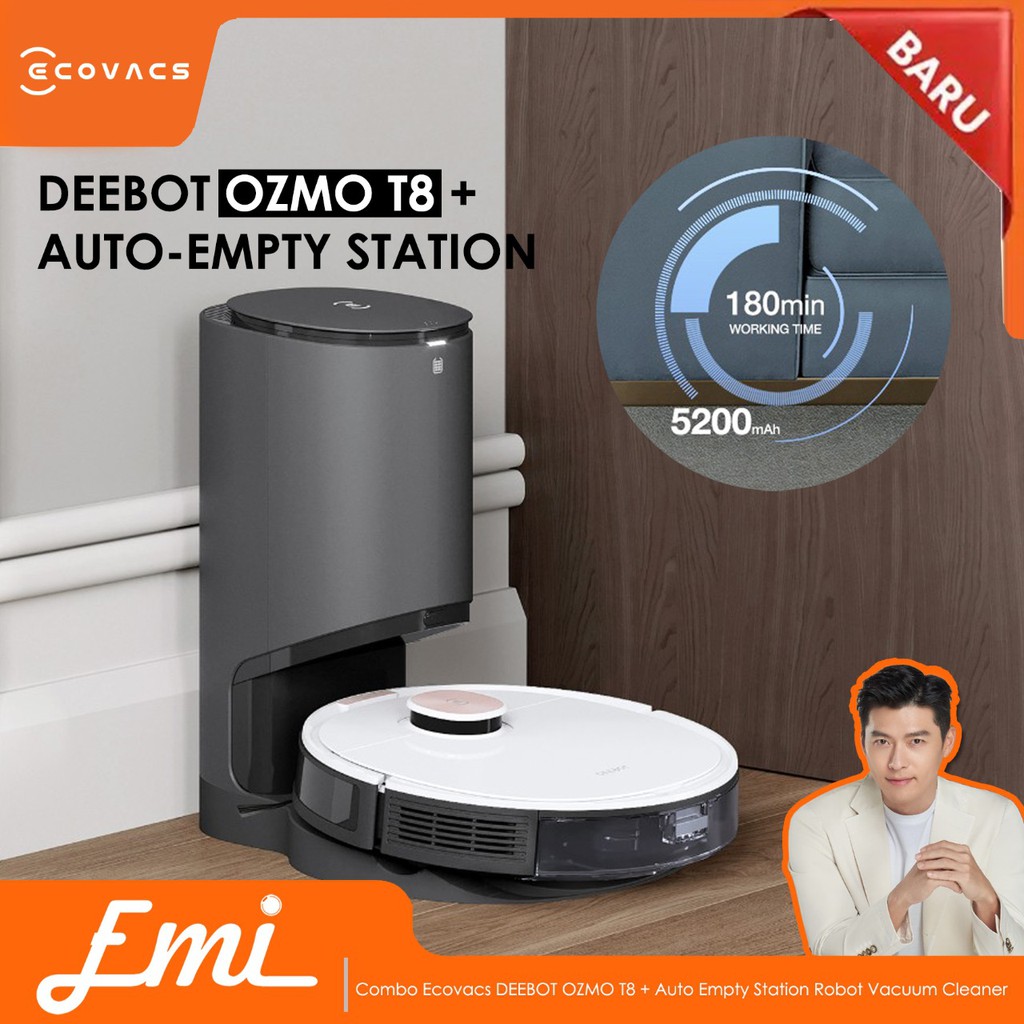 Ecovacs DEEBOT OZMO T8 Robot Vacuum Cleaner Vacuum Sapu Pel Vacuum Mop