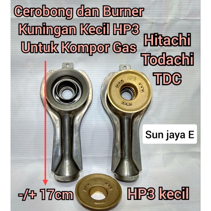 Cerobong Tungku + Burner Api Kompor Gas HITACHI / TODACHI / TYOKU / HOCK / COVINA / VAGANZA / RITACH