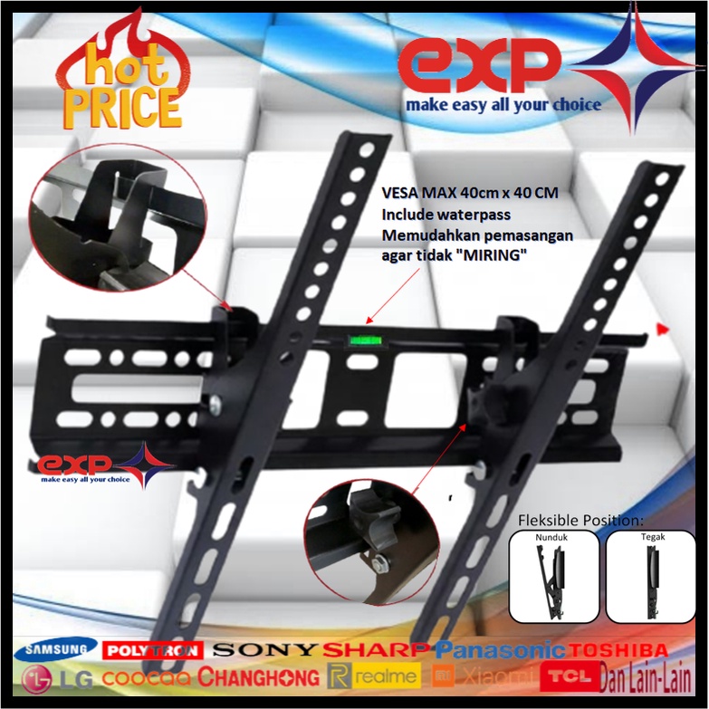 Garansi cocok!!! Bracket TV universal 42&quot; s/d 55&quot; Waterpas adjustable position-10