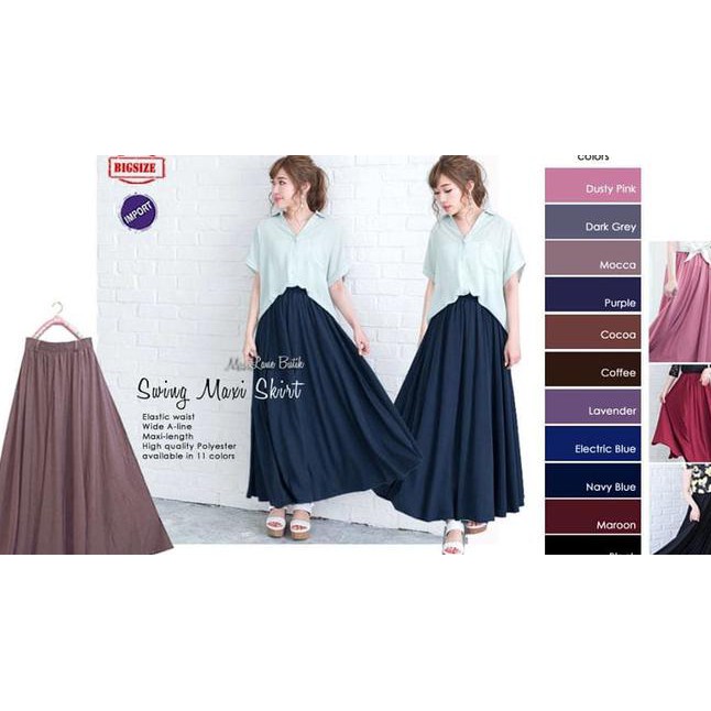 VH SWING MAXI SKIRT / ROK PAYUNG IMPORT/ ROK LEBAR JUMBO TJG
