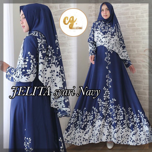 PROMO  ASLI ORI  JELITA SYARI muslimah dress gamis lebaran marsya ranada frada TERBARU