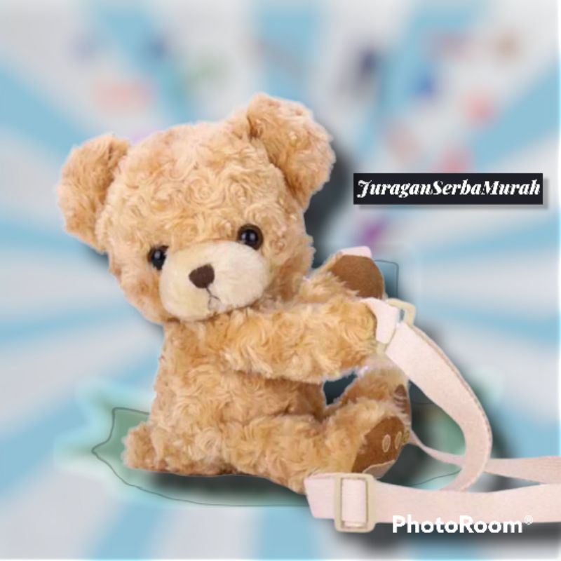 BEAR beruang Tas SLempang Merangkul bulu Motif boneka lucu/Pikachu/Tedy bear/ransel pikaboy