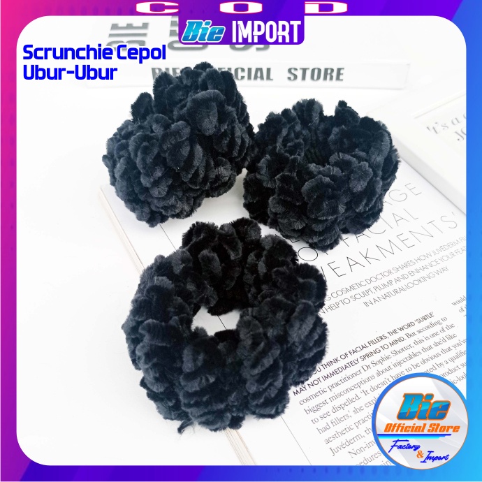 Ikat Rambut Korea Hitam Cepol Ubur-ubur Premium Import-SIZE BESAR