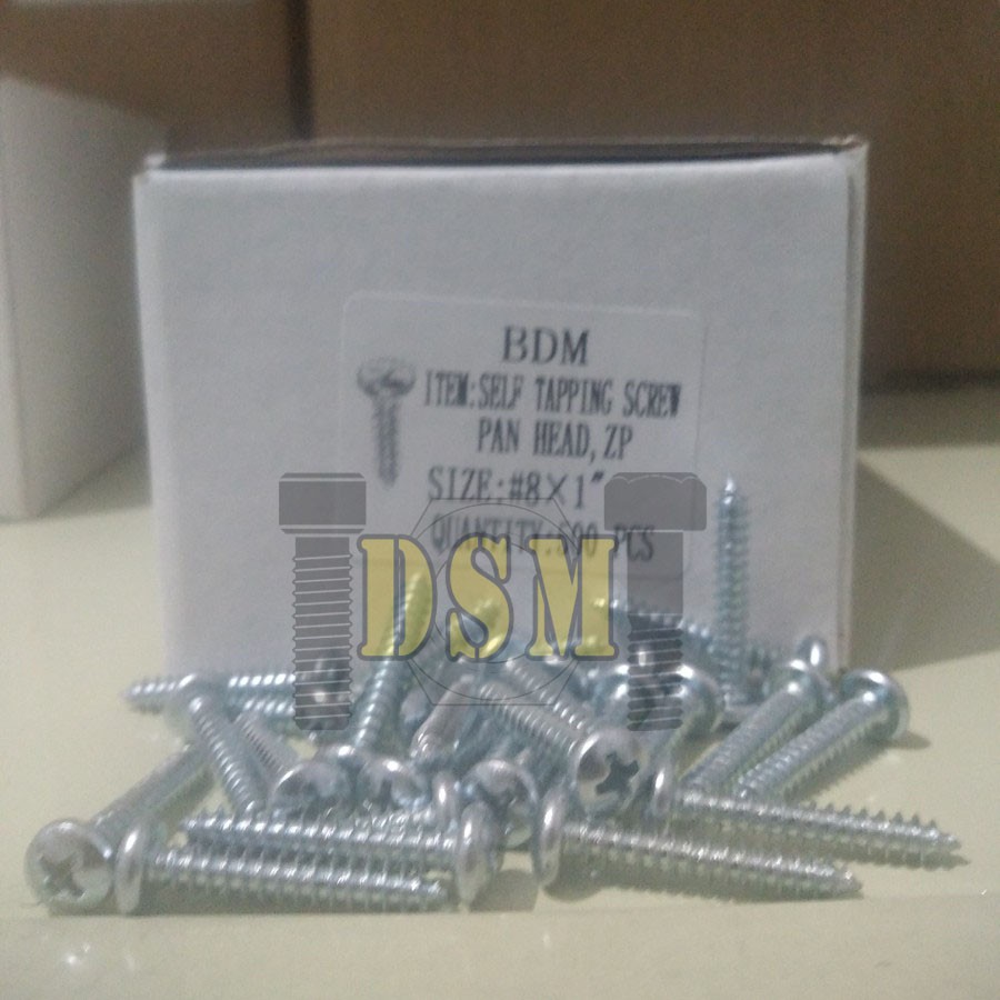 (100 PCS) Sekrup PH #8x1&quot; / Self Tapping Screw P+AB (2,5 CM)